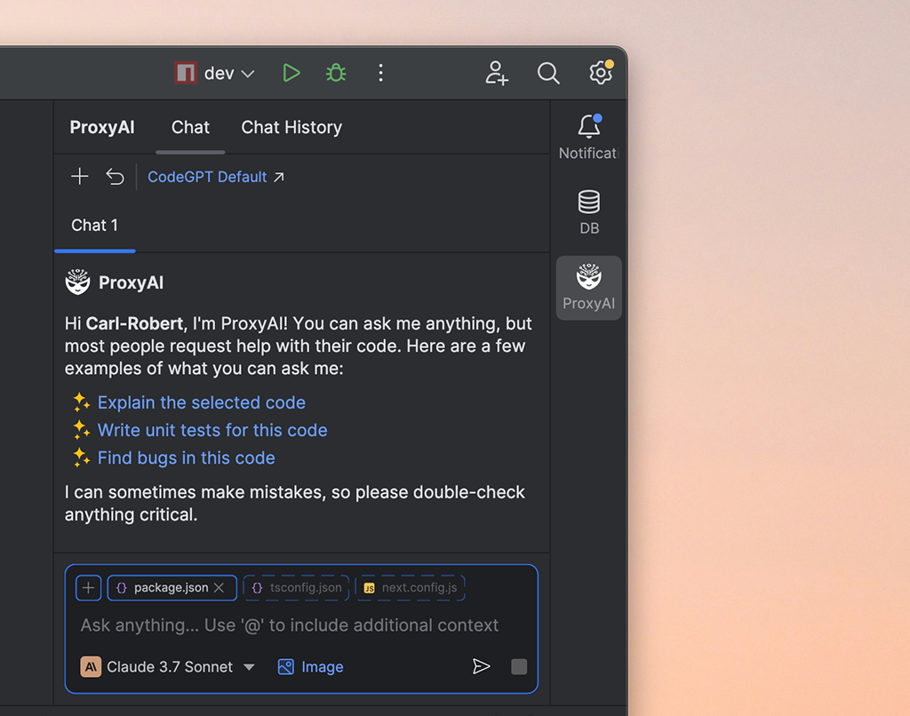 ProxyAI Tool Window location
